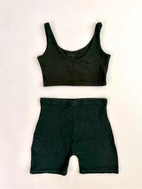 Green Biker Short Top 2 Piece Set Brandy Melville John Galt